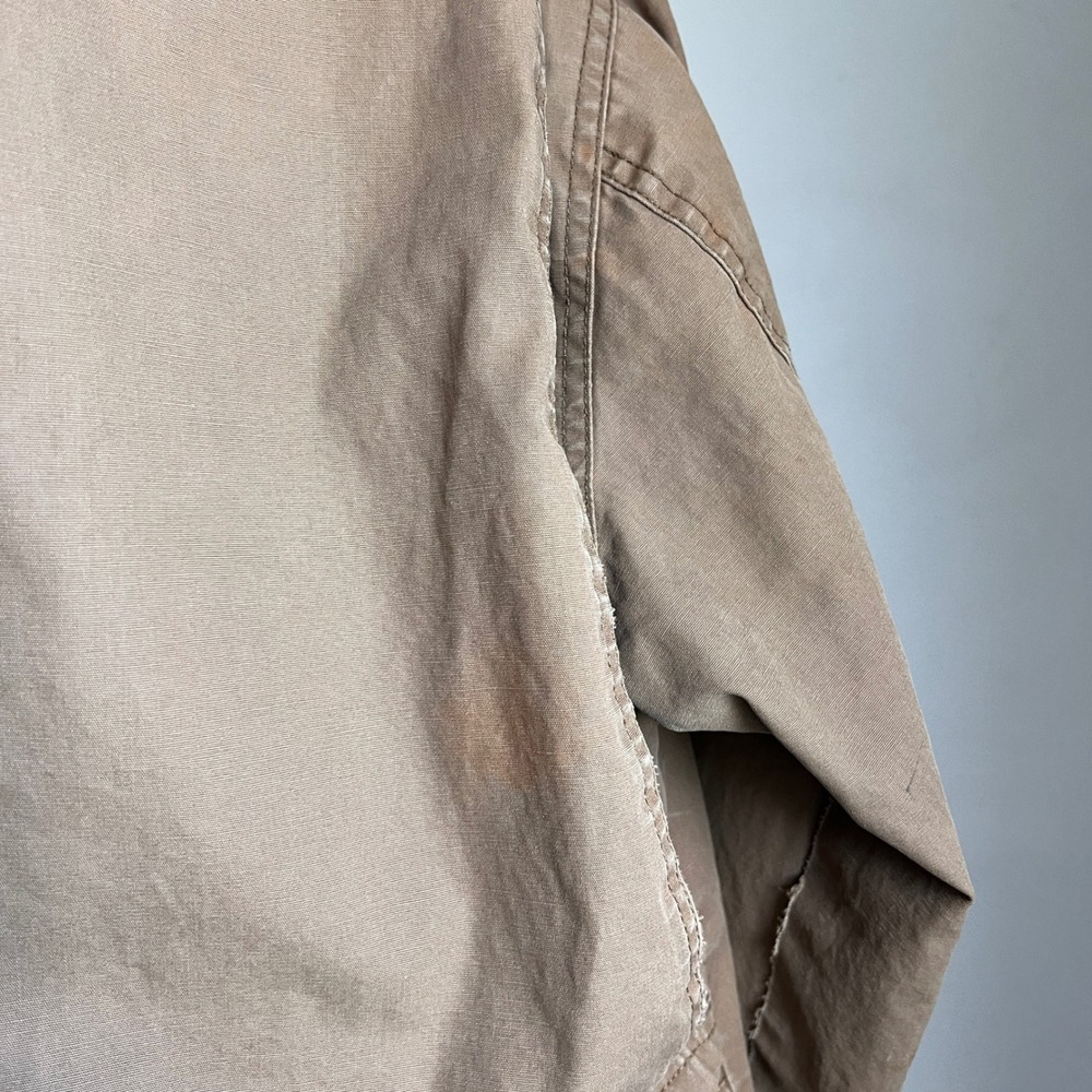 Vintage J.Crew Barn Jacket Small Tan Plaid Corduroy Collar Chore 90s Oarsman - Picture 6 of 8